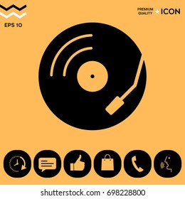 Vinyl record turntable icon