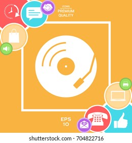 Vinyl record turntable icon