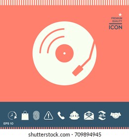 Vinyl record turntable icon