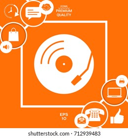Vinyl record turntable icon