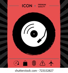 Vinyl record turntable icon
