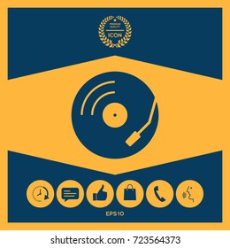 Vinyl record turntable icon