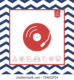 Vinyl record turntable icon