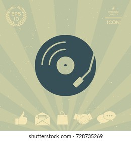 Vinyl record turntable icon