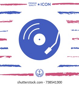 Vinyl record turntable icon