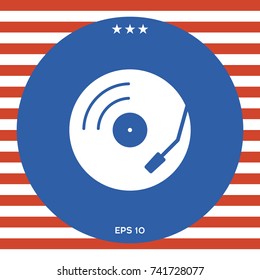 Vinyl record turntable icon
