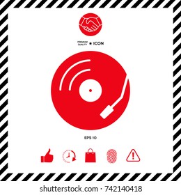 Vinyl record turntable icon
