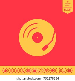 Vinyl record turntable icon