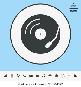 Vinyl record turntable icon