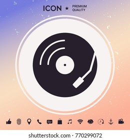 Vinyl record turntable icon