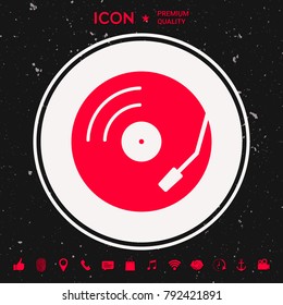 Vinyl record turntable icon