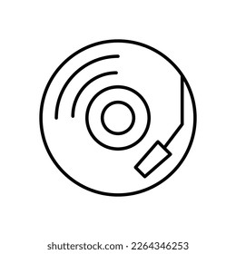 vinyl record turntable icon, audio vector, turntable illustration