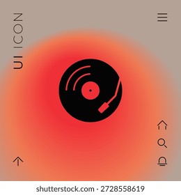 Ícono de tocadiscos de disco de vinilo, Elementos para su diseño