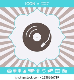 Vinyl record turntable icon. Graphic elements for your design