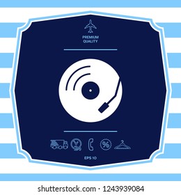 Vinyl record turntable icon. Graphic elements for your design