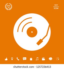 Vinyl record turntable icon. Graphic elements for your design