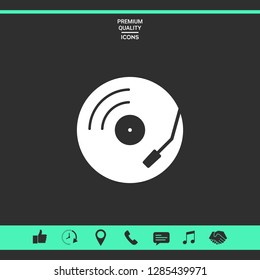 Vinyl record turntable icon. Graphic elements for your design