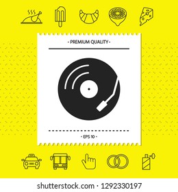 Vinyl record turntable icon. Graphic elements for your design