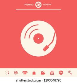 Vinyl record turntable icon. Graphic elements for your design