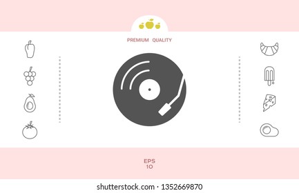 Vinyl record turntable icon. Graphic elements for your design