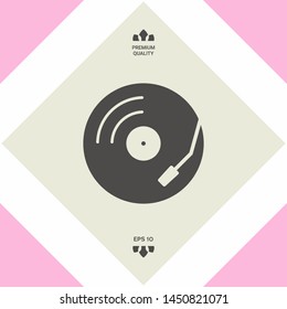 Vinyl record turntable icon. Graphic elements for your design
