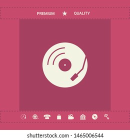 Vinyl record turntable icon. Graphic elements for your design