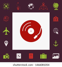 Vinyl record turntable icon. Graphic elements for your design