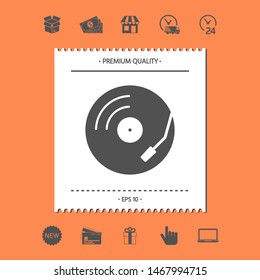 Vinyl record turntable icon. Graphic elements for your design