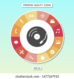 Vinyl record turntable icon. Graphic elements for your design