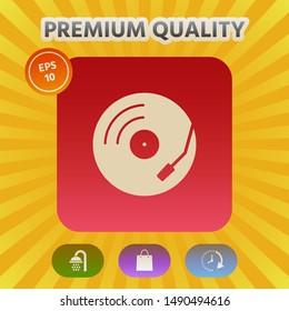Vinyl record turntable icon. Graphic elements for your design