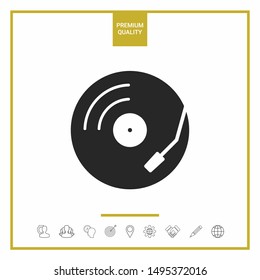 Vinyl record turntable icon. Graphic elements for your design
