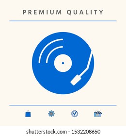 Vinyl record turntable icon. Graphic elements for your design