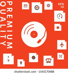 Vinyl record turntable icon. Graphic elements for your design