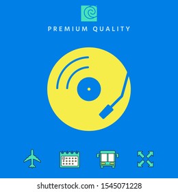 Vinyl record turntable icon. Graphic elements for your design