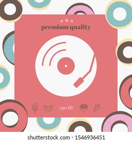 Vinyl record turntable icon. Graphic elements for your design