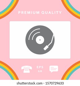 Vinyl record turntable icon. Graphic elements for your design