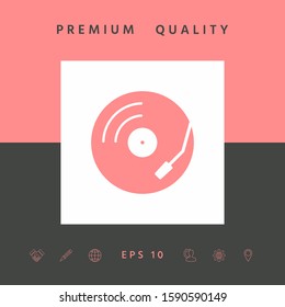 Vinyl record turntable icon. Graphic elements for your design