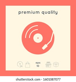 Vinyl record turntable icon. Graphic elements for your design