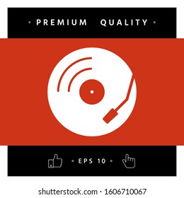 Vinyl record turntable icon. Graphic elements for your design