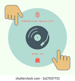 Vinyl record turntable icon. Graphic elements for your design