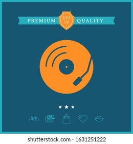 Vinyl record turntable icon. Graphic elements for your design