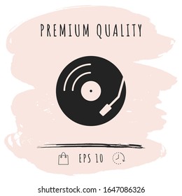 Vinyl record turntable icon. Graphic elements for your design
