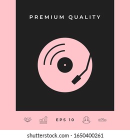 Vinyl record turntable icon. Graphic elements for your design