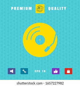 Vinyl record turntable icon. Graphic elements for your design