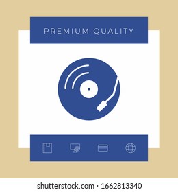 Vinyl record turntable icon. Graphic elements for your design