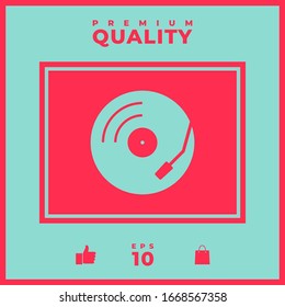 Vinyl record turntable icon. Graphic elements for your design