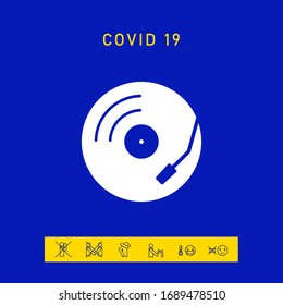 Vinyl record turntable icon. Graphic elements for your design