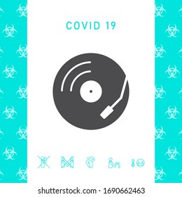 Vinyl record turntable icon. Graphic elements for your design