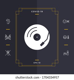 Vinyl record turntable icon. Graphic elements for your design