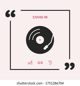 Vinyl record turntable icon. Graphic elements for your design